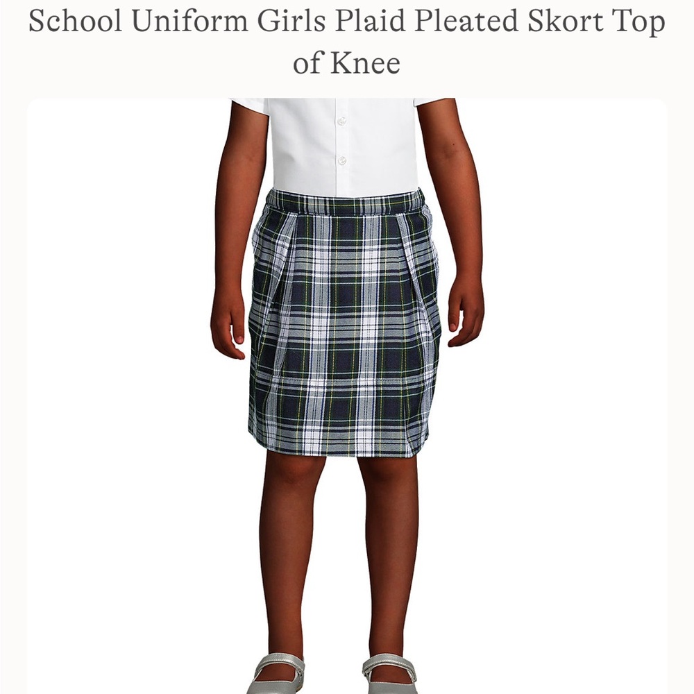 3 Lands End School Uniform Girl Plaid Top of Knee Skort | Lands End Skort